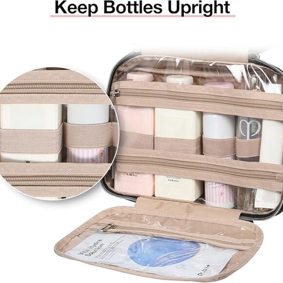 NWT BAGSMART Large Black Toiletry Bag Hanging Travel Makeup Organizer - Picture 3 of 5